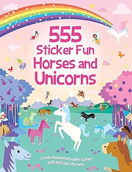 555 Sticker Fun - Horses and Unicorns Activity Book (with sticker)