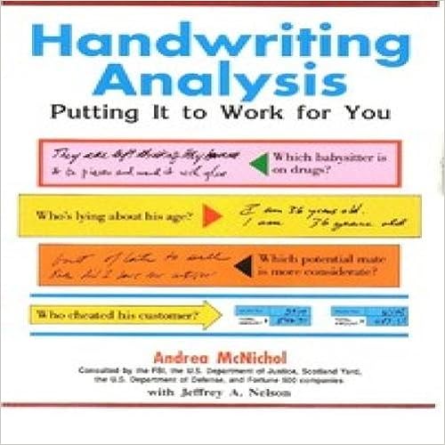Handwriting Analysis [rare books] by Jeffrey A. Nelson Andrea McNichol