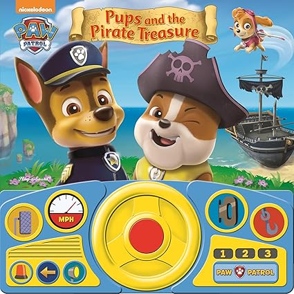 Pups & the Pirate Treasure Steering Wheel Book (Board book) – (Sound Book)