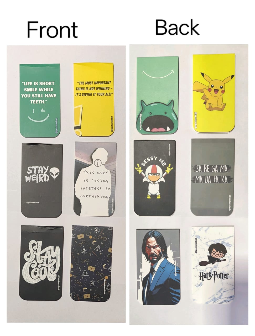 Magnetic Bookmarks (D) Set of 6