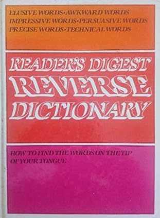 Reader's digest reverse dictionary [hardcover] [rare books]