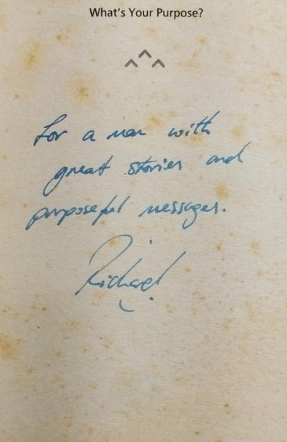 What's your purpose? [with sign copy] [rare books]