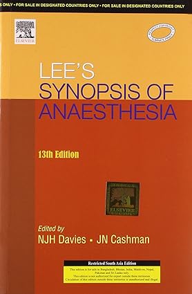 Lee's synopsis of anaesthesia [rare books]